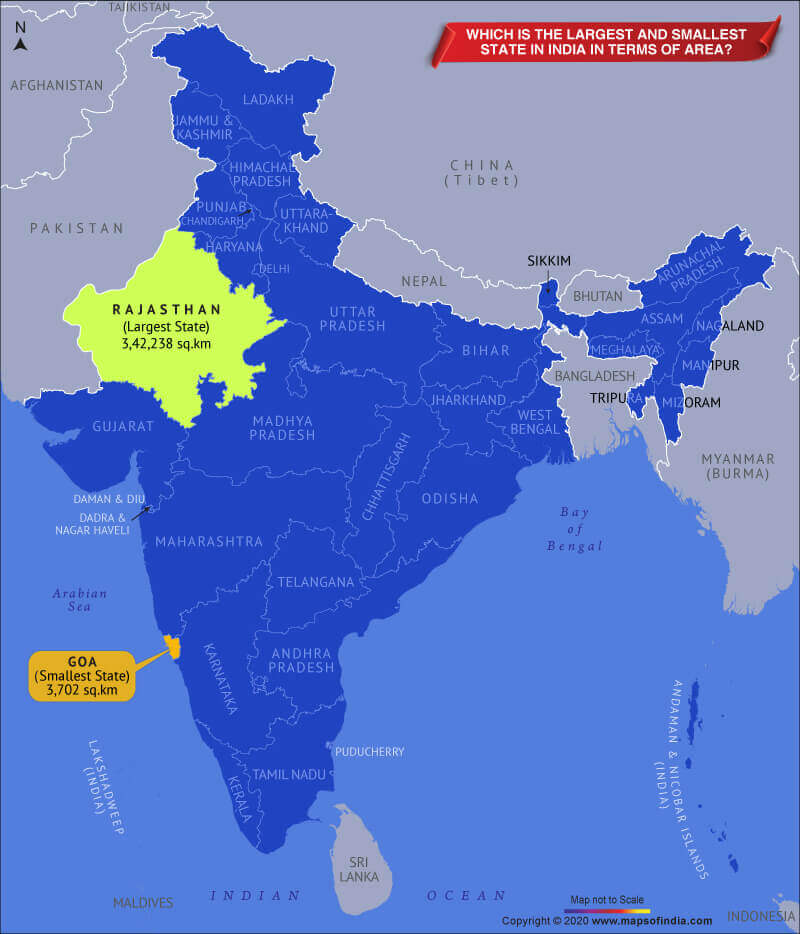 Largest State in India: List by Area and Population
